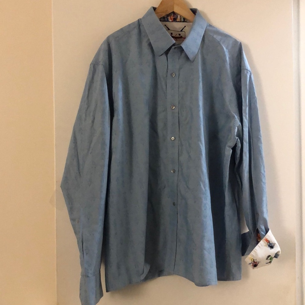 Robert Graham shirt keep smiling embroidered 3XL